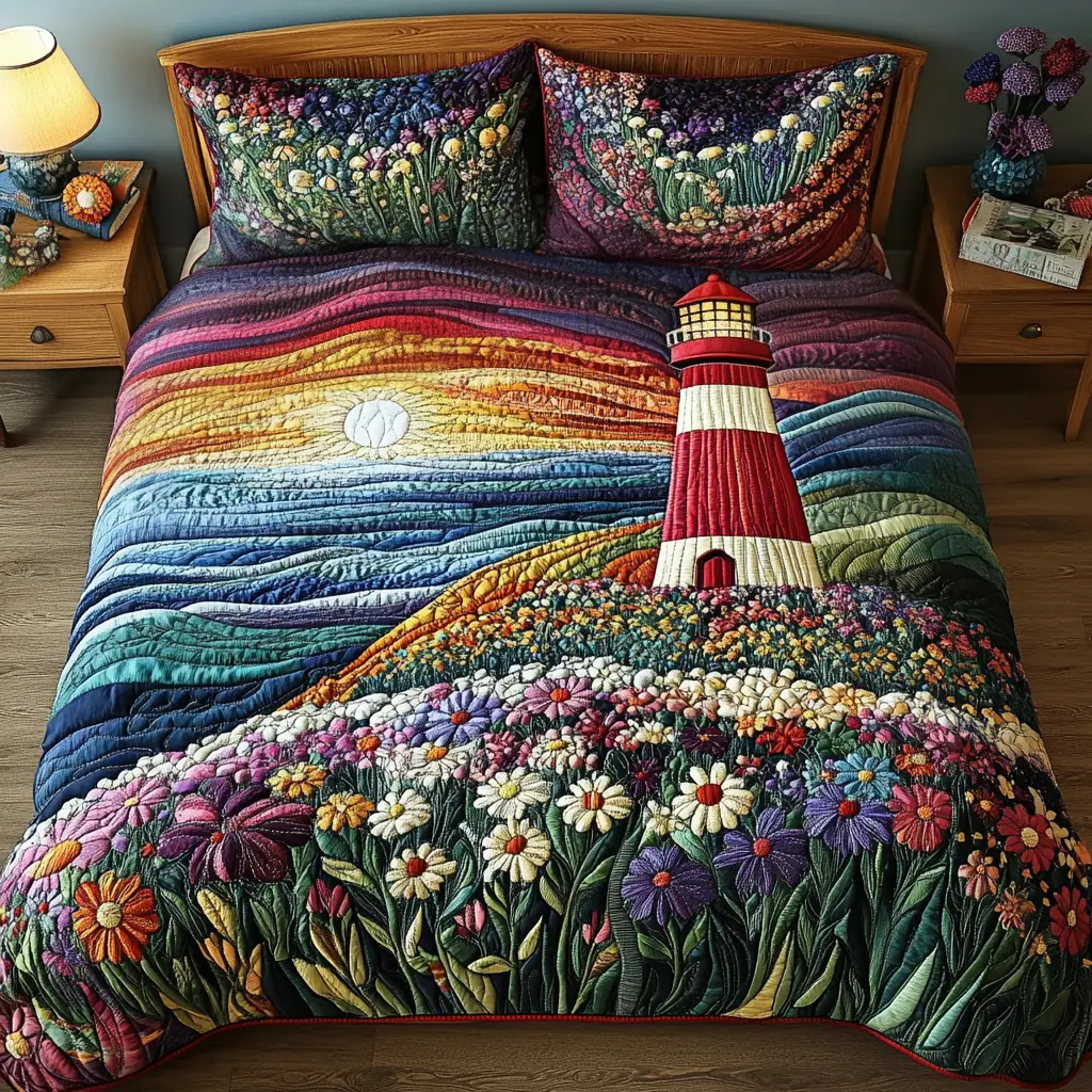 Lighthouse Glow Quilted Bedding Set Best Comforter Sets Lighthouse Christmas Gifts Lighthouse Glow Quilted Bedding Set Best Comforter Sets Lighthouse Christmas Gifts - Image 1