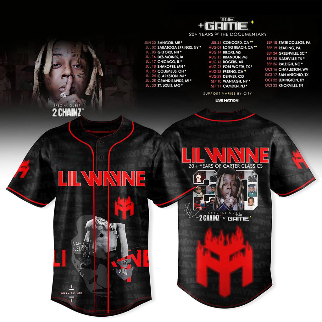 Lil Wayne 20 Years Of Carter Classics 2026 Baseball Jersey Lil Wayne Merch Gifts For Rapper Fan