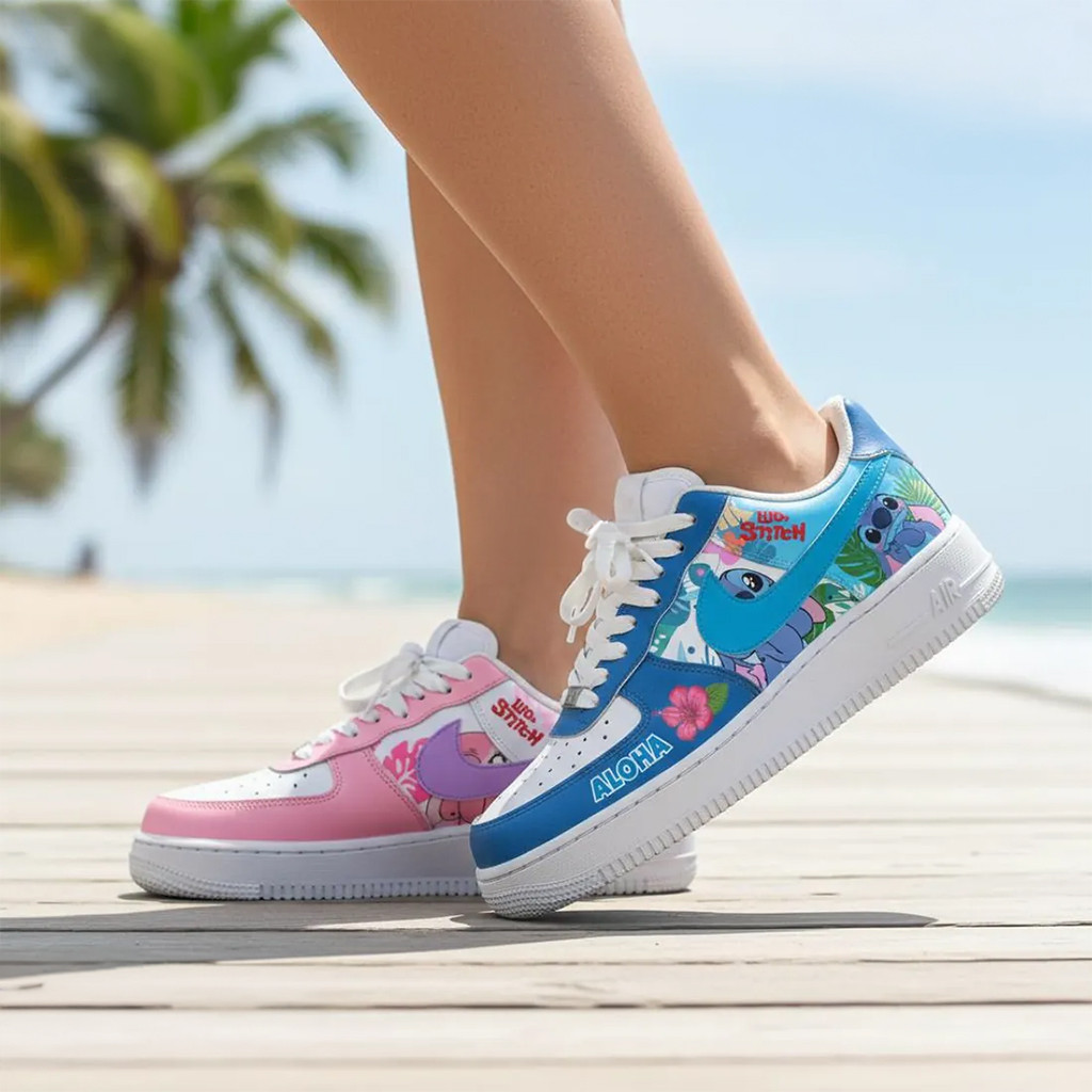 Lilo And Stitch Couple Aloha AF1 Shoes Sneakers Lilo And Stitch Merch Cute Gifts For Besties