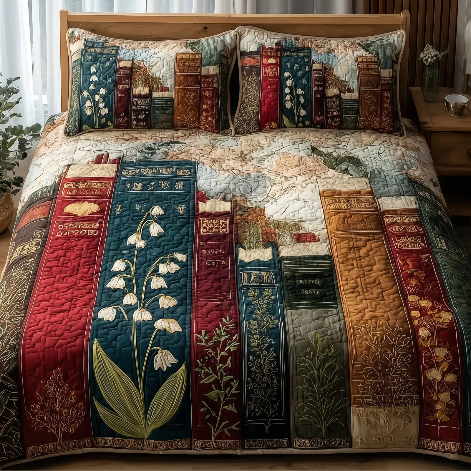 Lily Of The Valley Quilted Bedding Set For Couples Lily Of The Valley Quilted Bedding Set For Couples - Image 1
