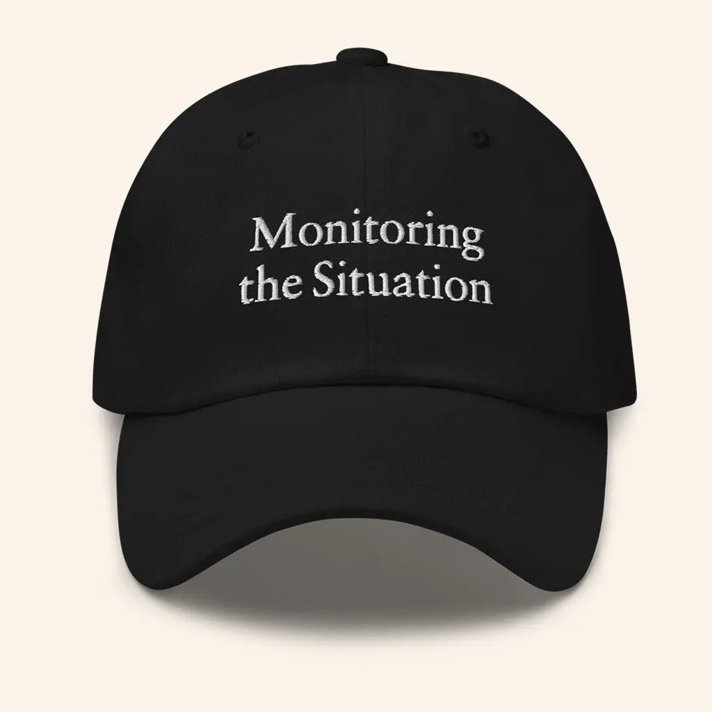 Litquidity Merch Monitoring The Situation Embroidered Hat Gifts For Dudes -WearandDecor