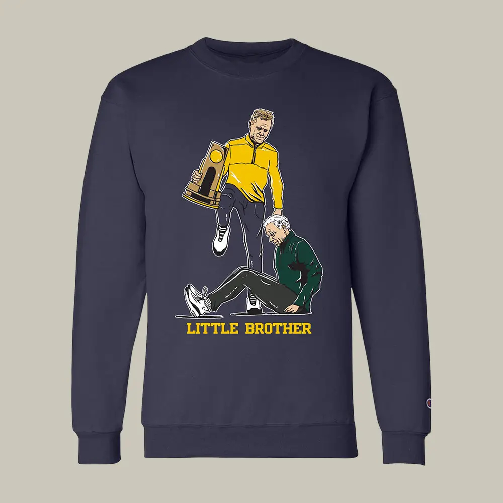 Little Brother Michigan National Championships Sweatshirt Basketball Apparel Fan Gift For Father