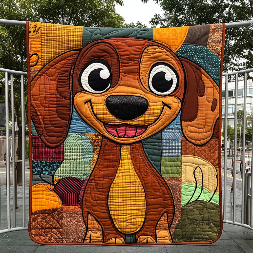 Little Tail Wag Quilted Blanket Best Couch Throw Blanket Dachshund Gifts For Christmas Little Tail Wag Quilted Blanket Best Couch Throw Blanket Dachshund Gifts For Christmas - Image 1