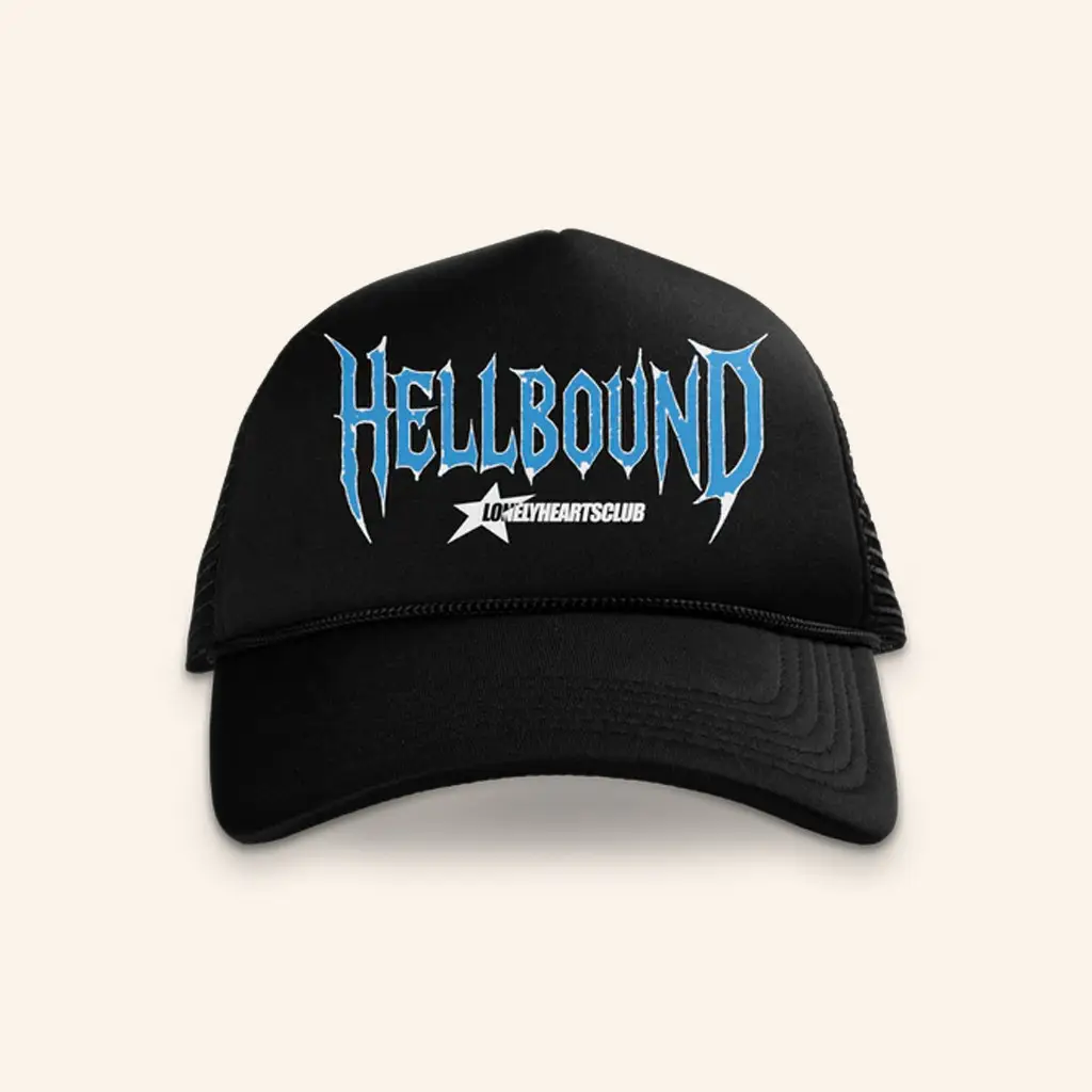 Lonely Hearts Club Merch Hellbound Trucker Hat Xmas Gifts For Dad -WearandDecor