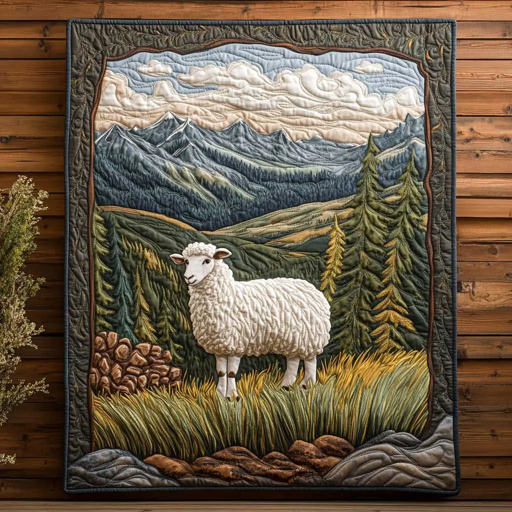 Lonely Sheep In The Hill Quilt Blanket Cozy Throw Blanket Gift Ideas For Sheep Lovers