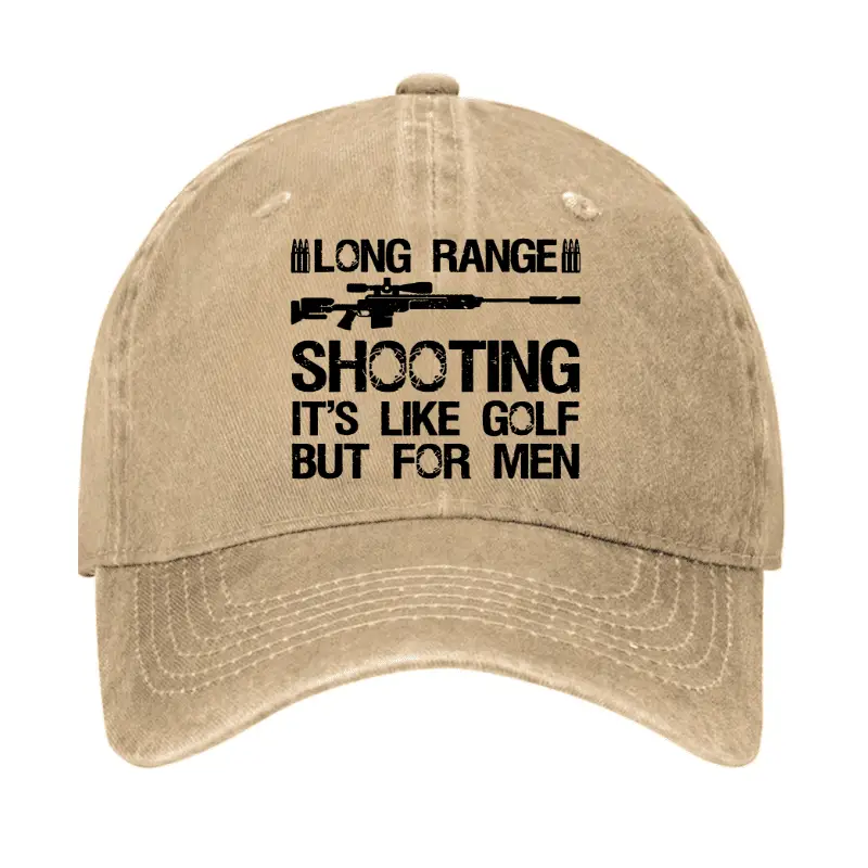 Long Range Shooting It's Like Golf But For Men Cap Funny Graphic Tee for Men – Witty Quote T-Sh