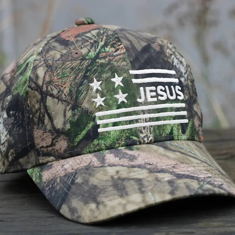 Lord Jesus Is The Answer Embroidered Camo Hat Christian Hat Gifts For Jesus Lovers -WearandDecor