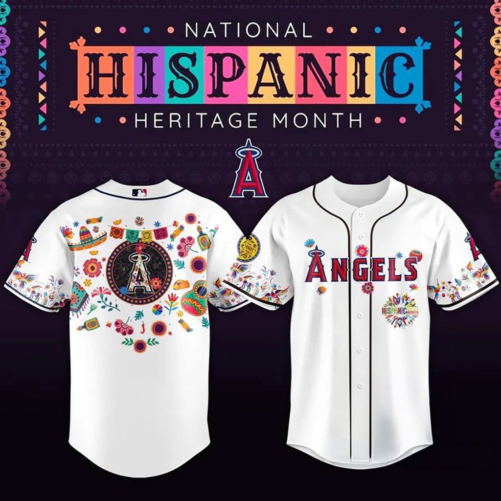 Los Angeles Angels National Hispanic Heritage Month Baseball Jersey Angels Merch Gifts For Fan