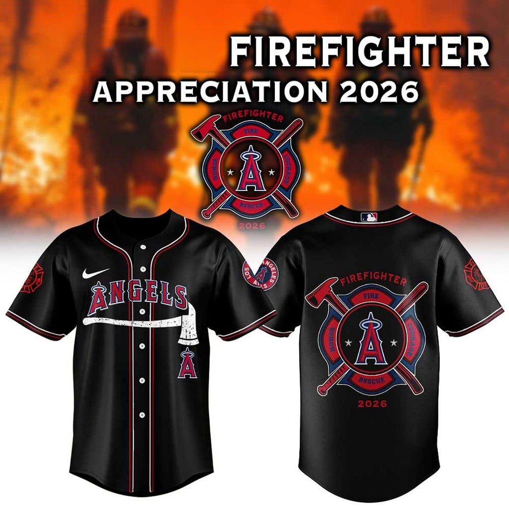 Los Angeles Angels x National Firefighter Appreciation 2026 Baseball Jersey Angels Merch