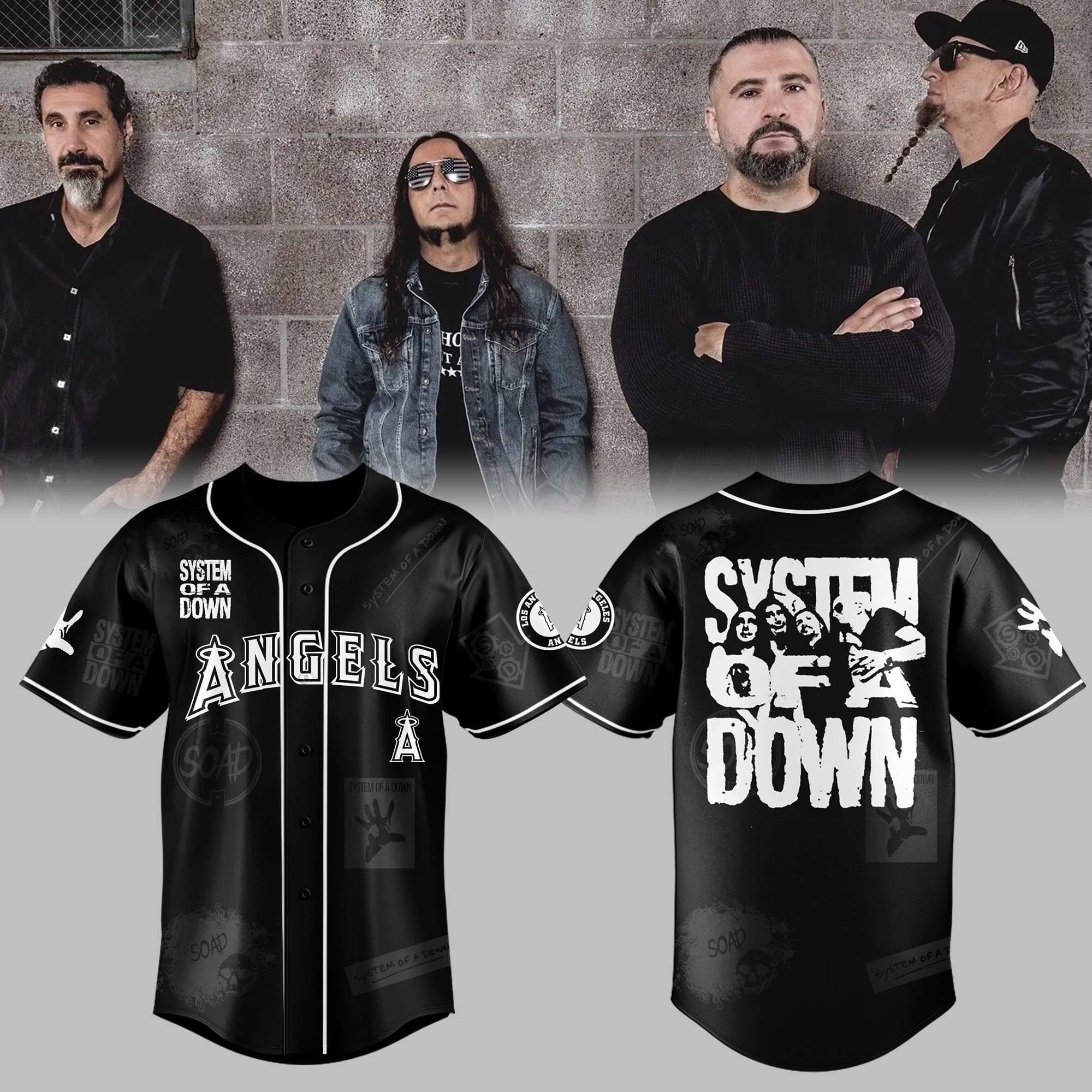 Los Angeles Angels x System Of A Down 2025 Jersey Angels Merch Gifts For Fans