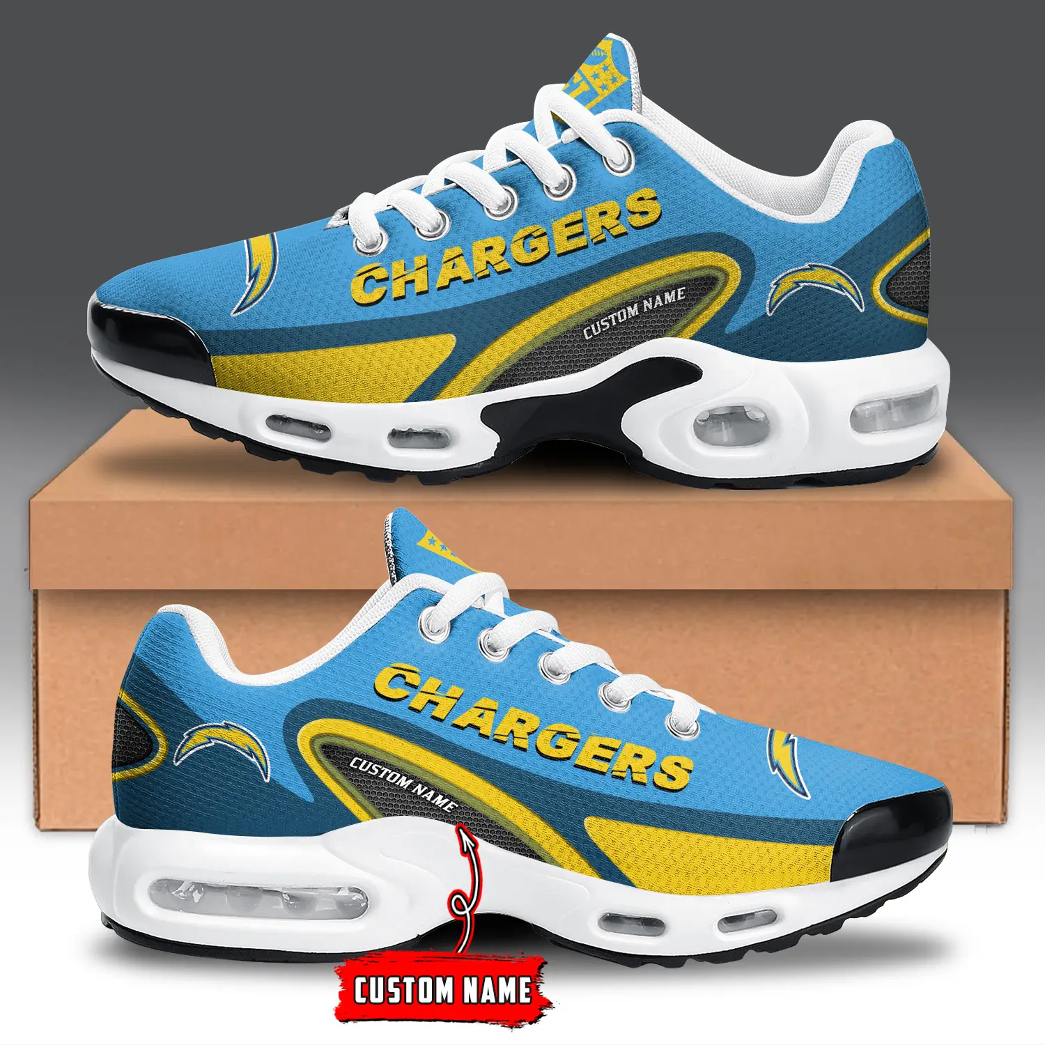 Los Angeles Chargers Air Max Plus Shoes Sneakers For Men And Women Los Angeles Chargers Air Max Plus Shoes Sneakers For Men And Women - Image 1