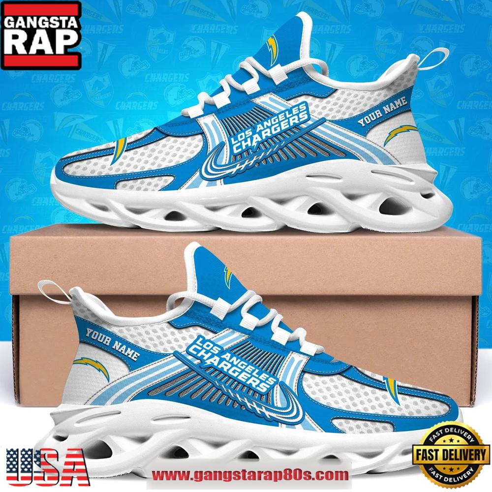 Los Angeles Chargers Custom Name Clunky Sneaker Max Soul Shoes Los Angeles Chargers Custom Name Clunky Sneaker Max Soul Shoes - Image 1