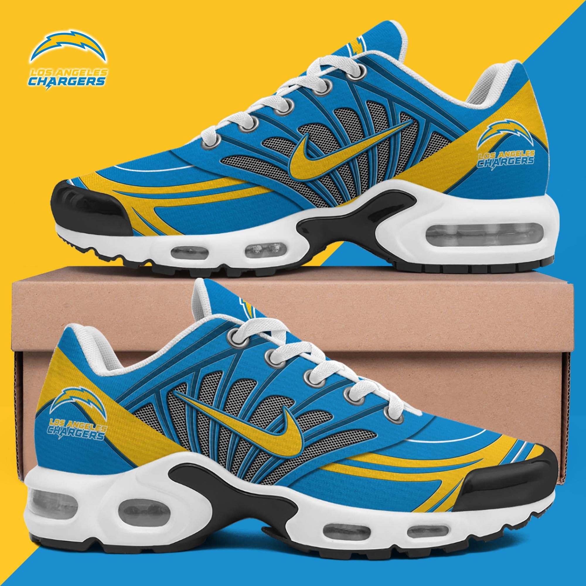 Los Angeles Chargers Shoes 2025 Version Custom Name 919 Los Angeles Chargers Shoes 2025 Version Custom Name 919 - Image 1