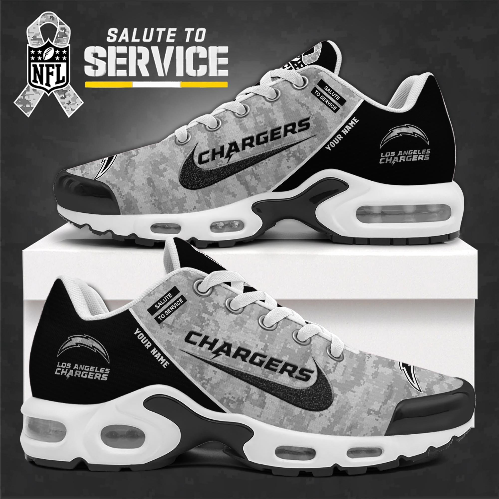 Los Angeles Chargers Team Shoes 2025 Version Custom Name 581