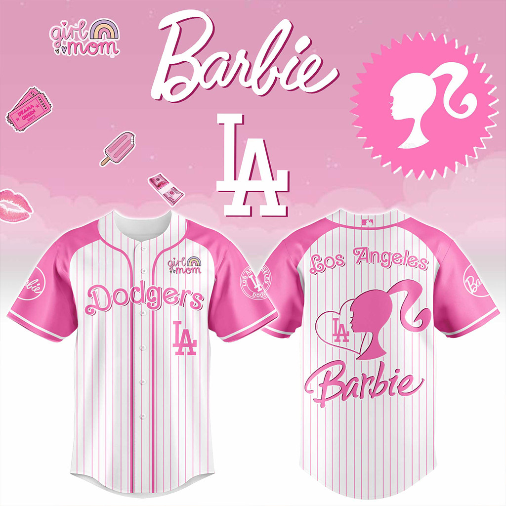 Los Angeles Dodgers Barbie Baseball Jersey Dodgers Merch Gifts For Baseball Lovers