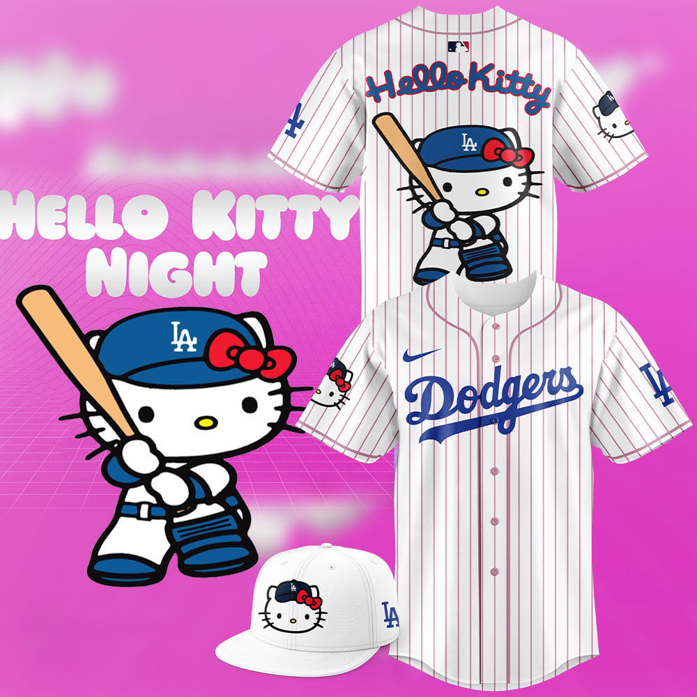 Los Angeles Dodgers Hello Kitty Night Baseball Jersey Dodgers Merch Gifts For Baseball Lovers