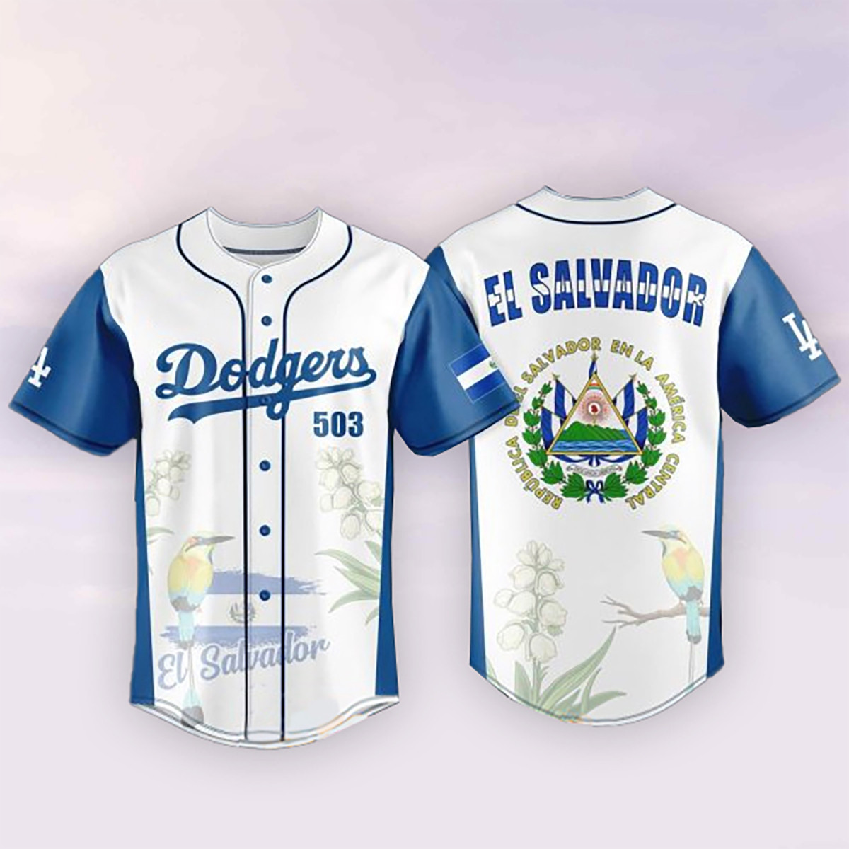 Los Angeles Dodgers Jersey Shirt Salvadoran Heritage Day 2026 Clothes Gift For Men