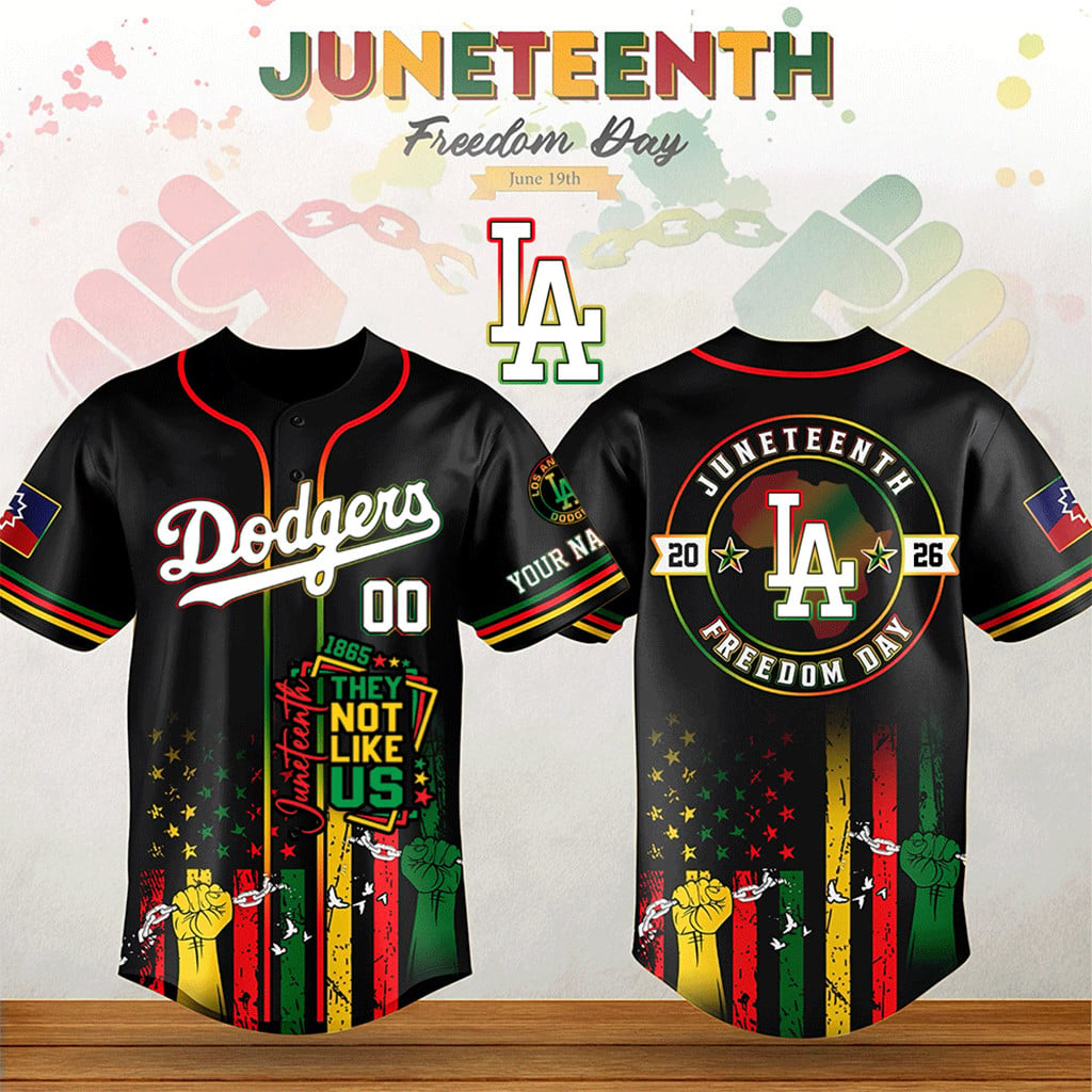 Los Angeles Dodgers Juneteenth Freedom Day 2026 Baseball Jersey LA Dodgers Merch Fan Gifts
