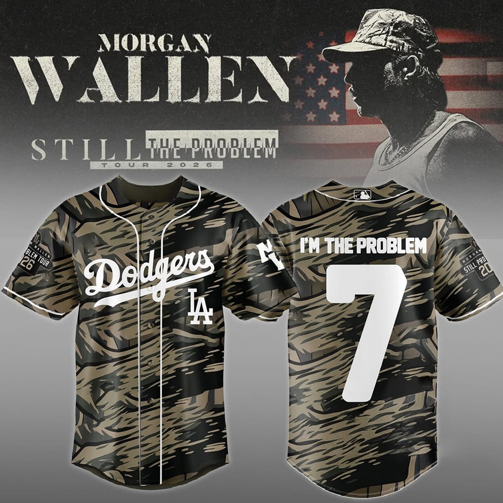 Los Angeles Dodgers Morgan Wallen Still The Problem Tour 2026 Camo Baseball Jersey Dodgers Merch