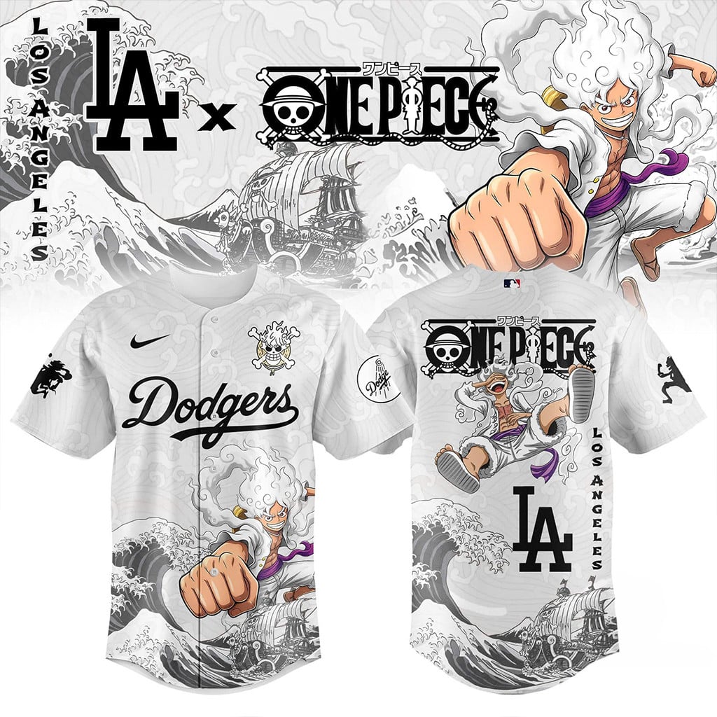 Los Angeles Dodgers One Piece Gear 5 Luffy Baseball Jersey Dodgers Merch Fans Gifts