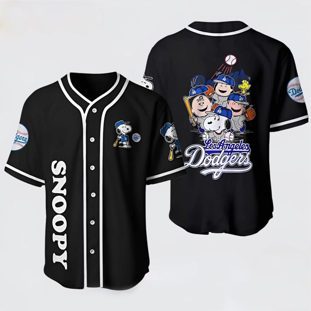 Los Angeles Dodgers Snoopy Peanuts Gang Baseball Jersey 2026 Dodgers Merch Best Fan Gifts