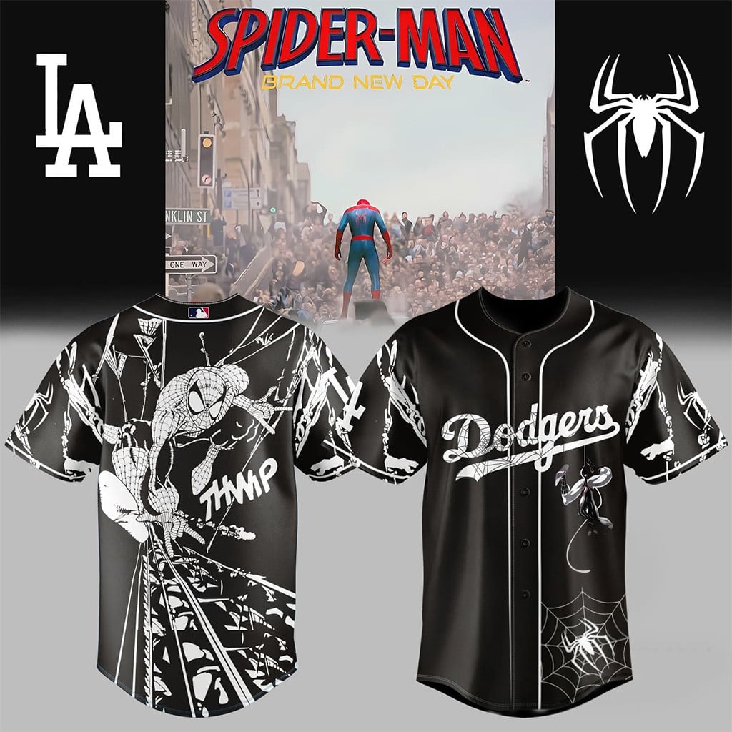 Los Angeles Dodgers Spider-Man Brand New Day Comic Baseball Jersey Dodgers Merch Gift Ideas
