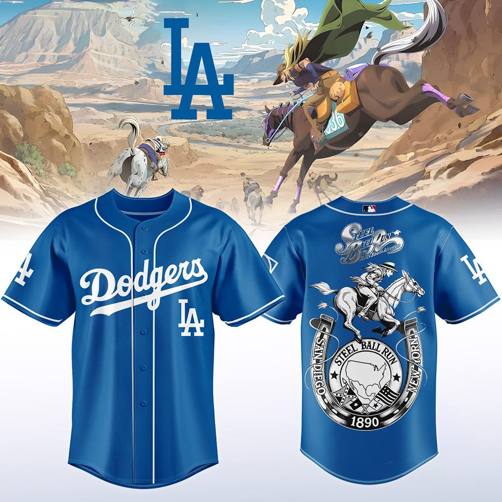 Los Angeles Dodgers Steel Ball Run Baseball Jersey Dodgers Merch Baseball Enthusiast Gifts