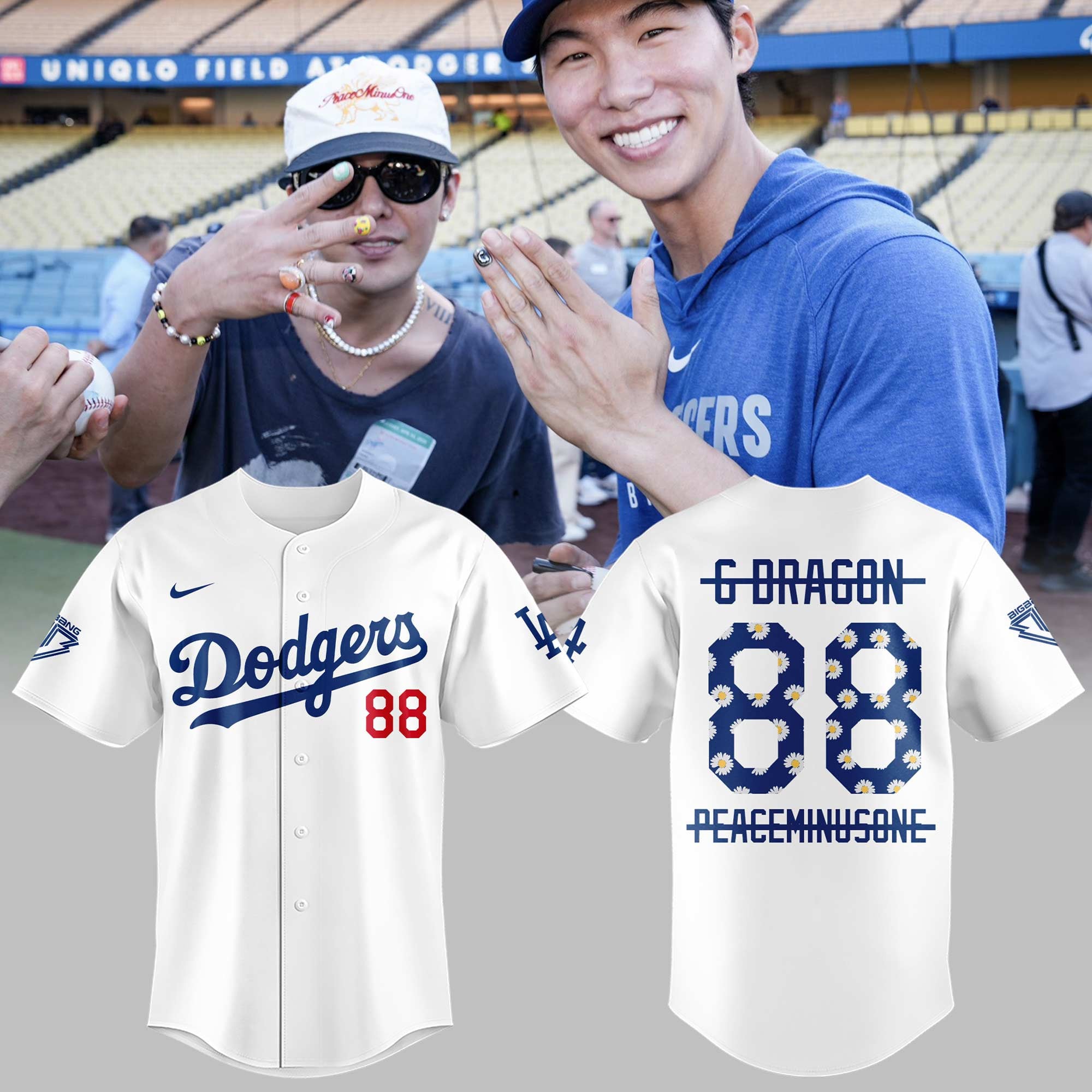 Los Angeles Dodgers x Big Bang 2026 Baseball Jersey LA Dodgers Clothes Gift Ideas For Baseball Fans