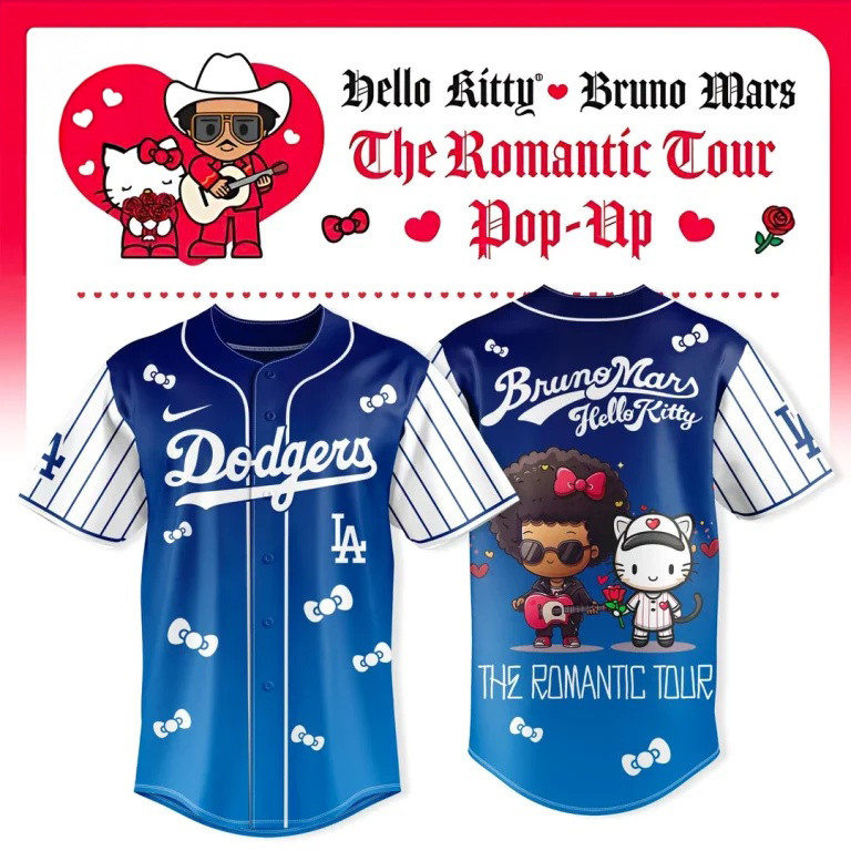 Los Angeles Dodgers X Bruno Mars Jersey Hello Kitty 2026 Merch Gifts For Wife Los Angeles Dodgers X Bruno Mars Jersey Hello Kitty 2026 Merch Gifts For Wife - Image 1