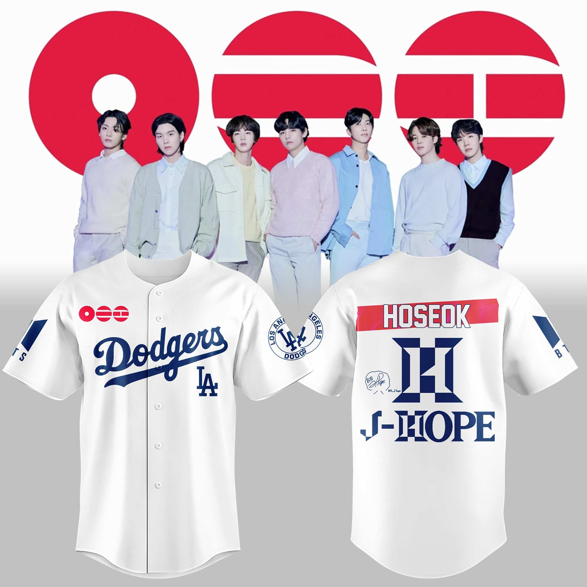 Los Angeles Dodgers X BTS J-Hope Jersey 2026 BTS World Tour Arirang Merch Gifts For Fan