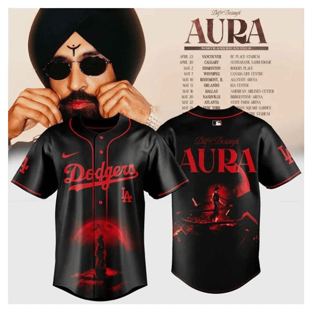 Los Angeles Dodgers x Diljit Dosanjh Aura World Tour 2026 Baseball Jersey Dodgers Merch