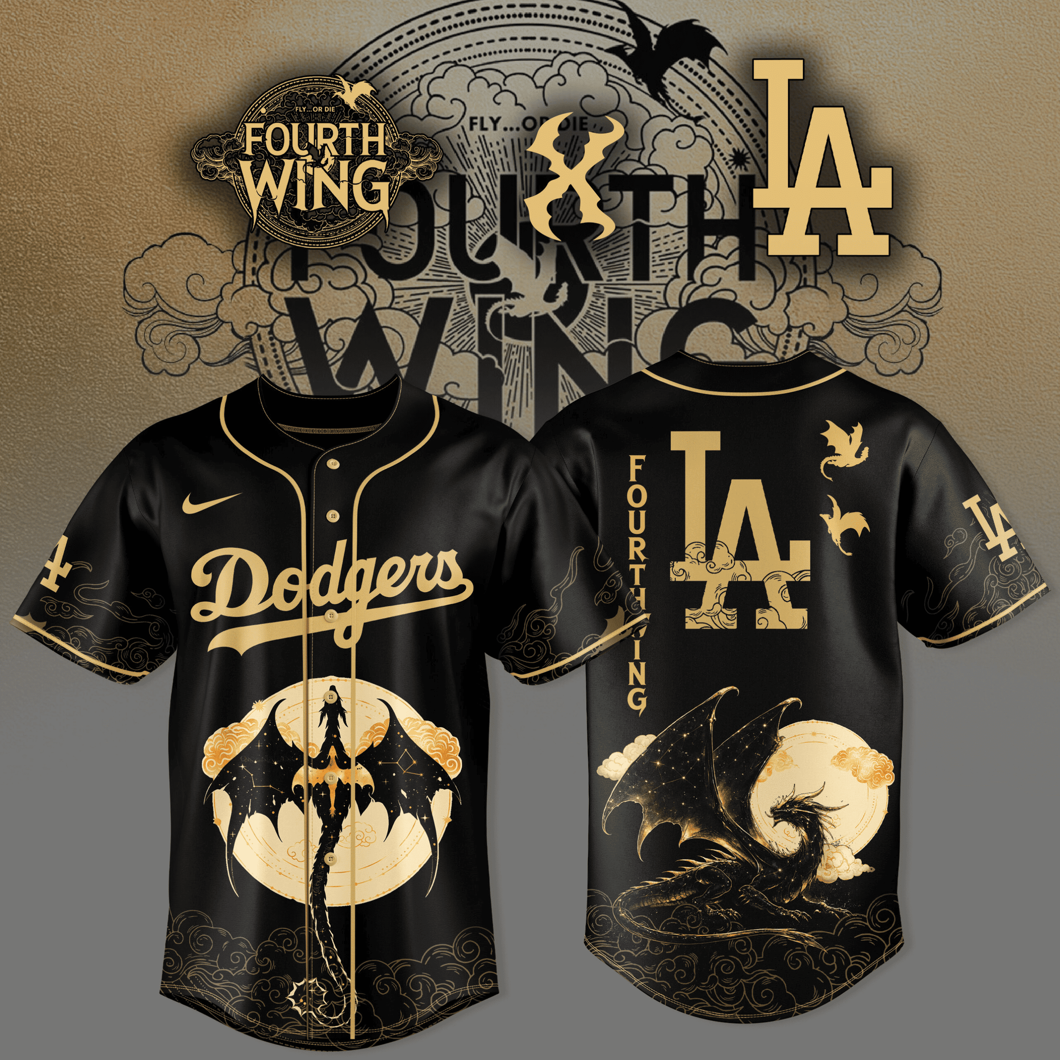 Los Angeles Dodgers x Fourth Wing 2026 Jersey MLB Merch Gift for Fantasy Fans