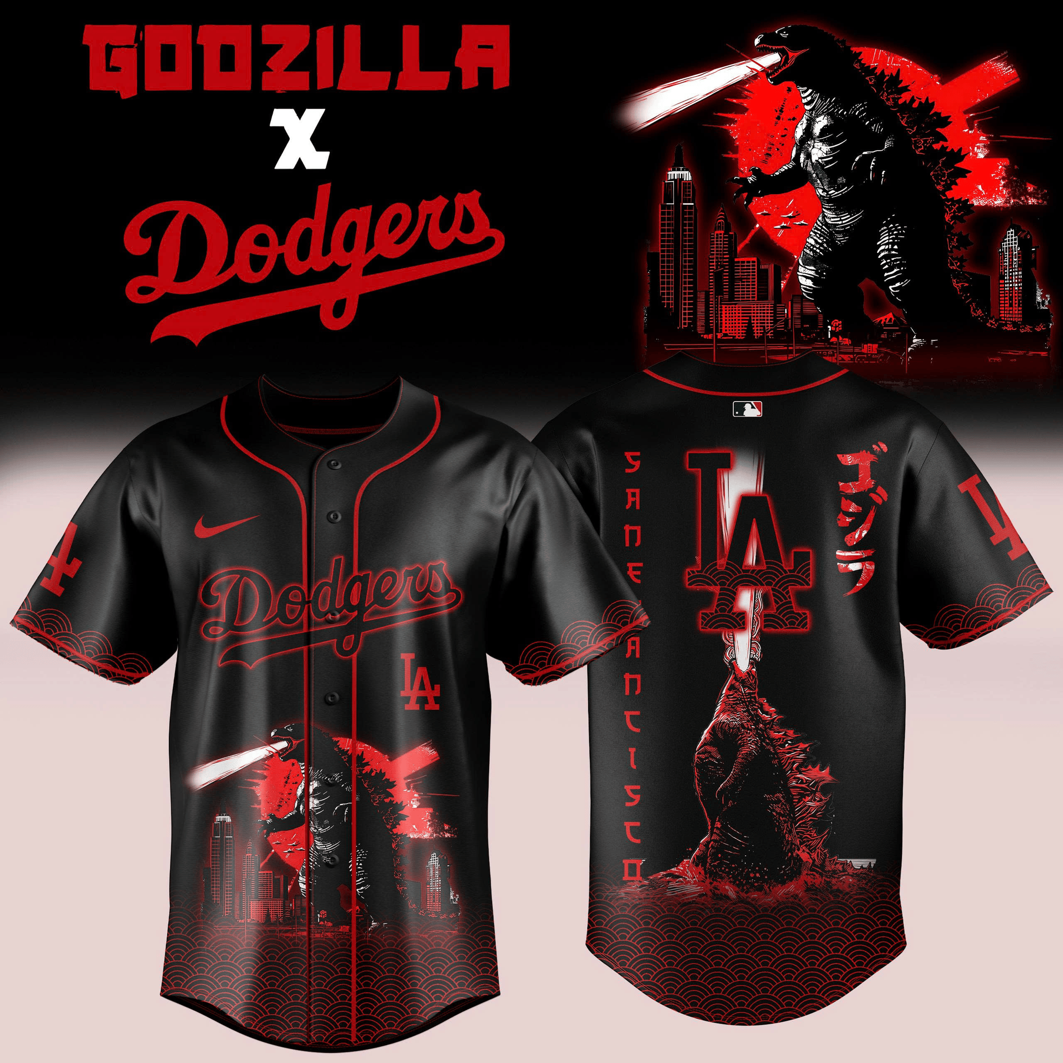 Los Angeles Dodgers x Gorillaz Jersey MLB Merch Gift for Gorillaz Fans