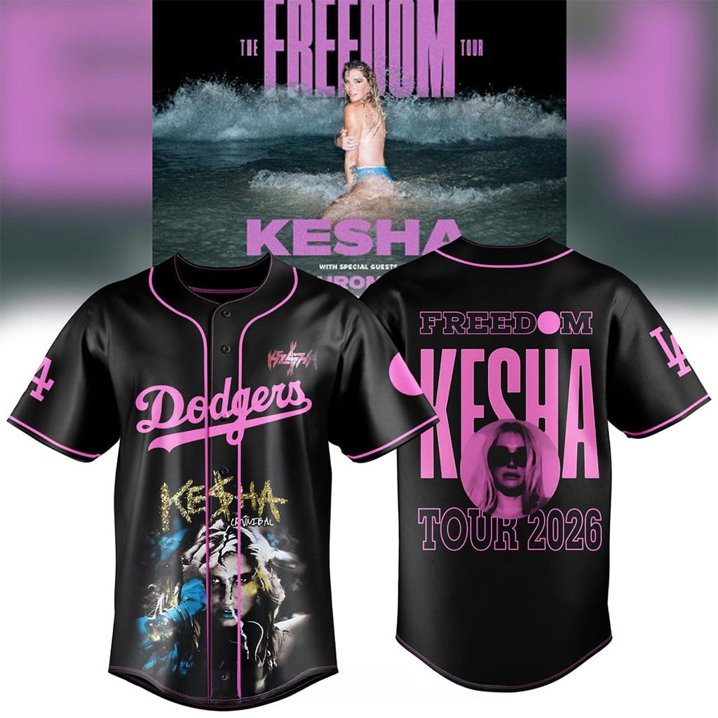 Los Angeles Dodgers x Kesha The Freedom Tour 2026 Jersey Dodgers Merch Fan Gift