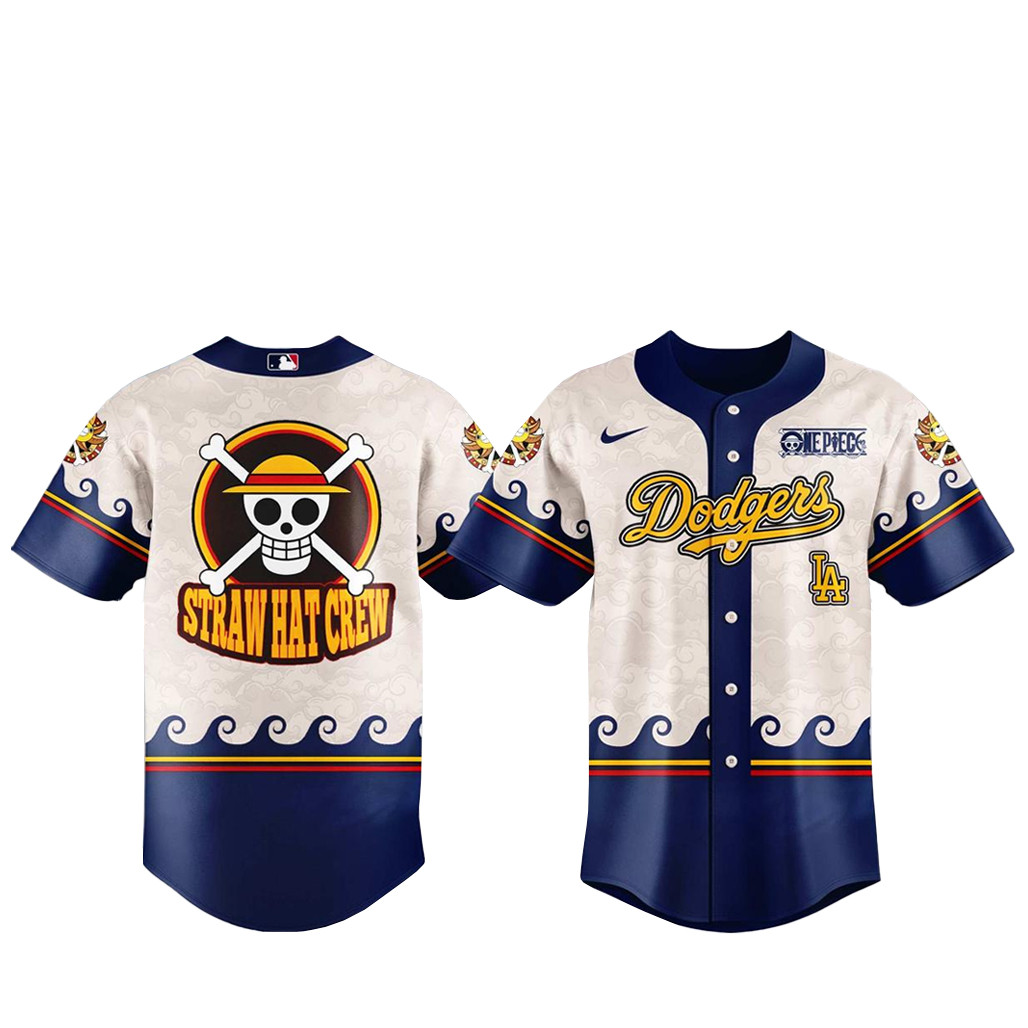 Los Angeles Dodgers x One Piece Night 2026 Straw Hat Crew Baseball Jersey
