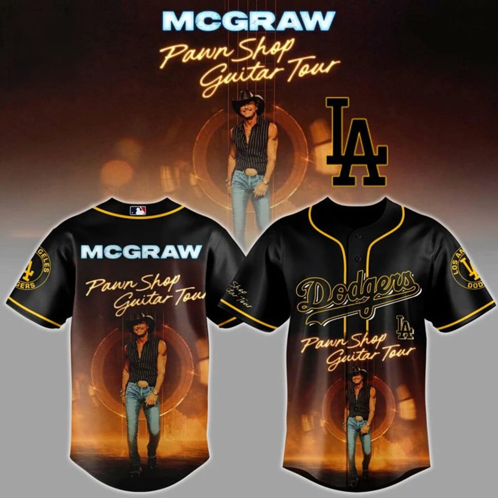 Los Angeles Dodgers x Tim McGraw Pawn Shop Guitar Tour Jersey Dodgers Merch Gift Ideas