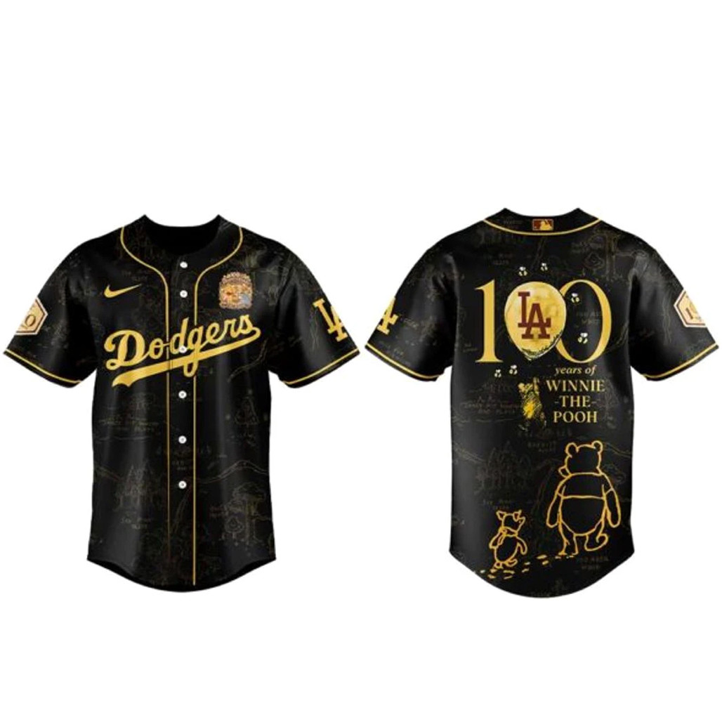 Los Angeles Dodgers x Winnie The Pooh 100th Anniversary Baseball Jersey