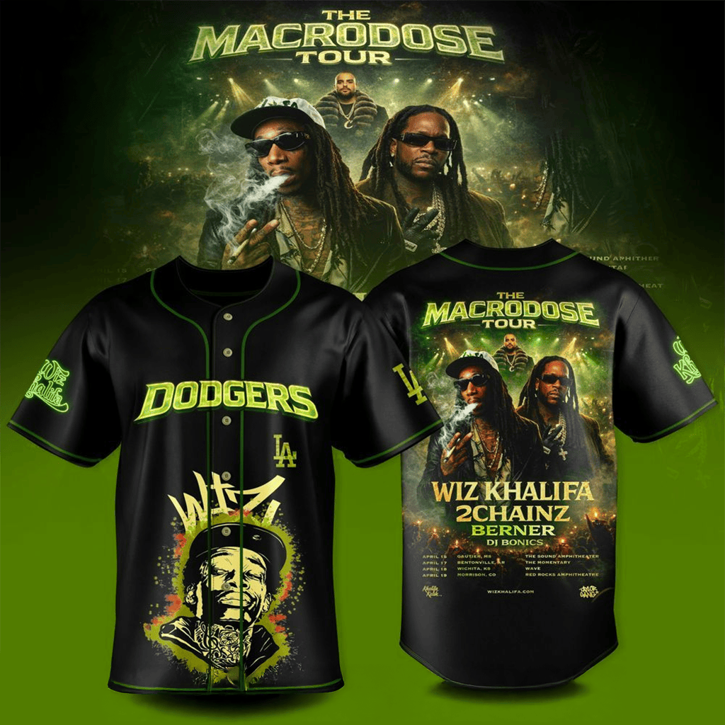 Los Angeles Dodgers X Wiz Khalifa 2026 The Macrodose Tour Jersey Fan Merch Gifts For BFF