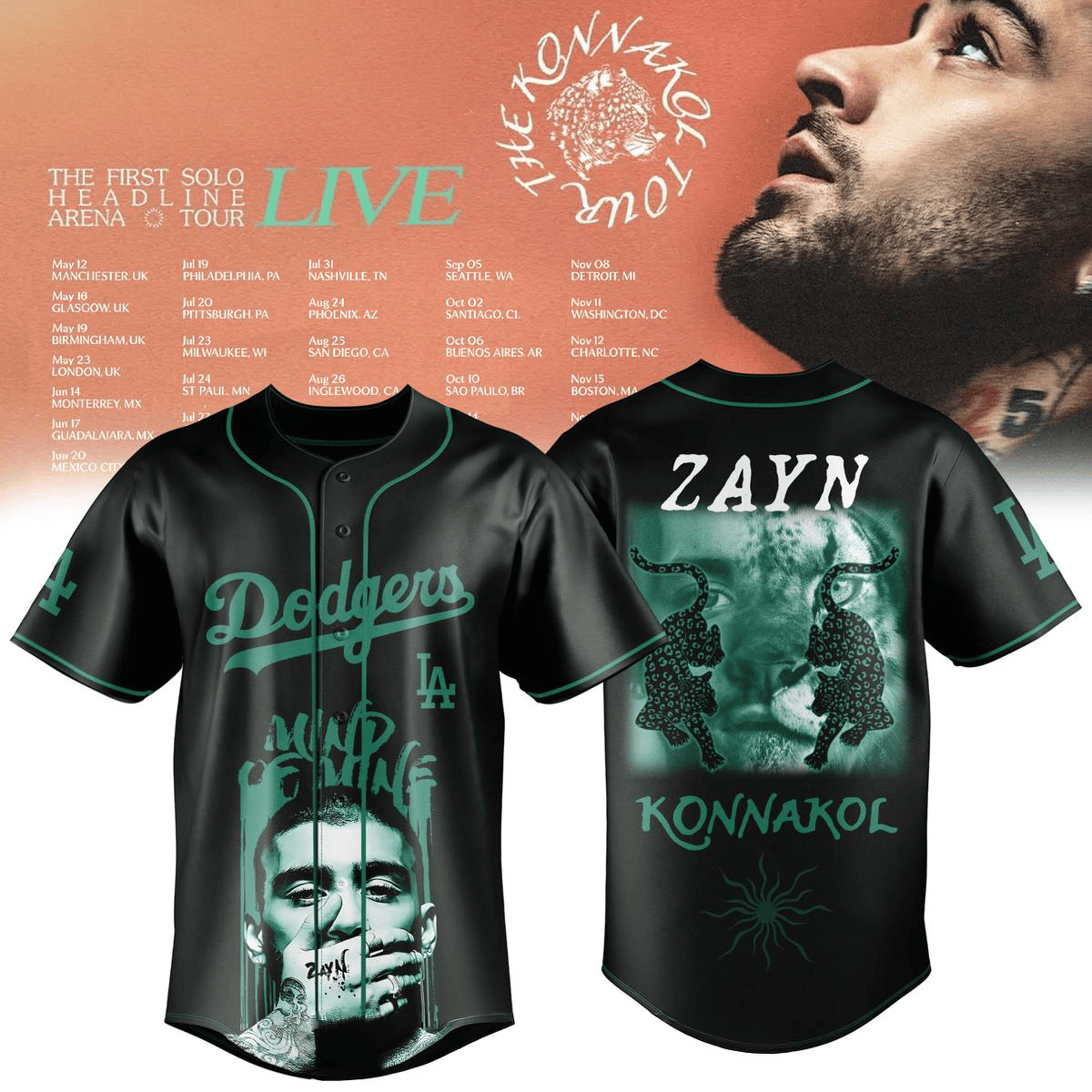 Los Angeles Dodgers x Zayn The Konnakol Tour 2026 Jersey LA Dodgers Merch Best Gifts For Him