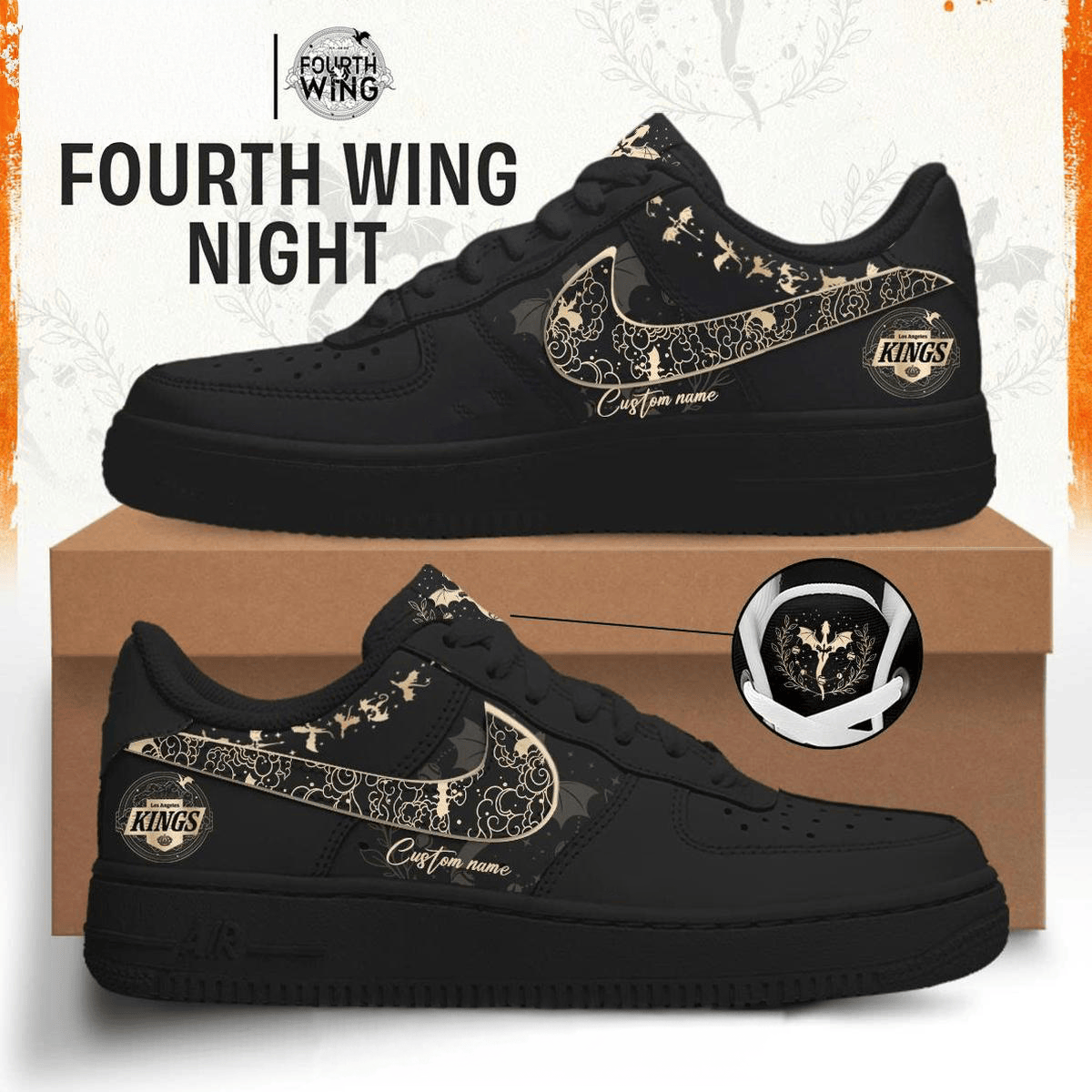 Los Angeles Kings Fourth Wing Night Air Force 1 Shoes Sneakers 2026 LA Kings Merch