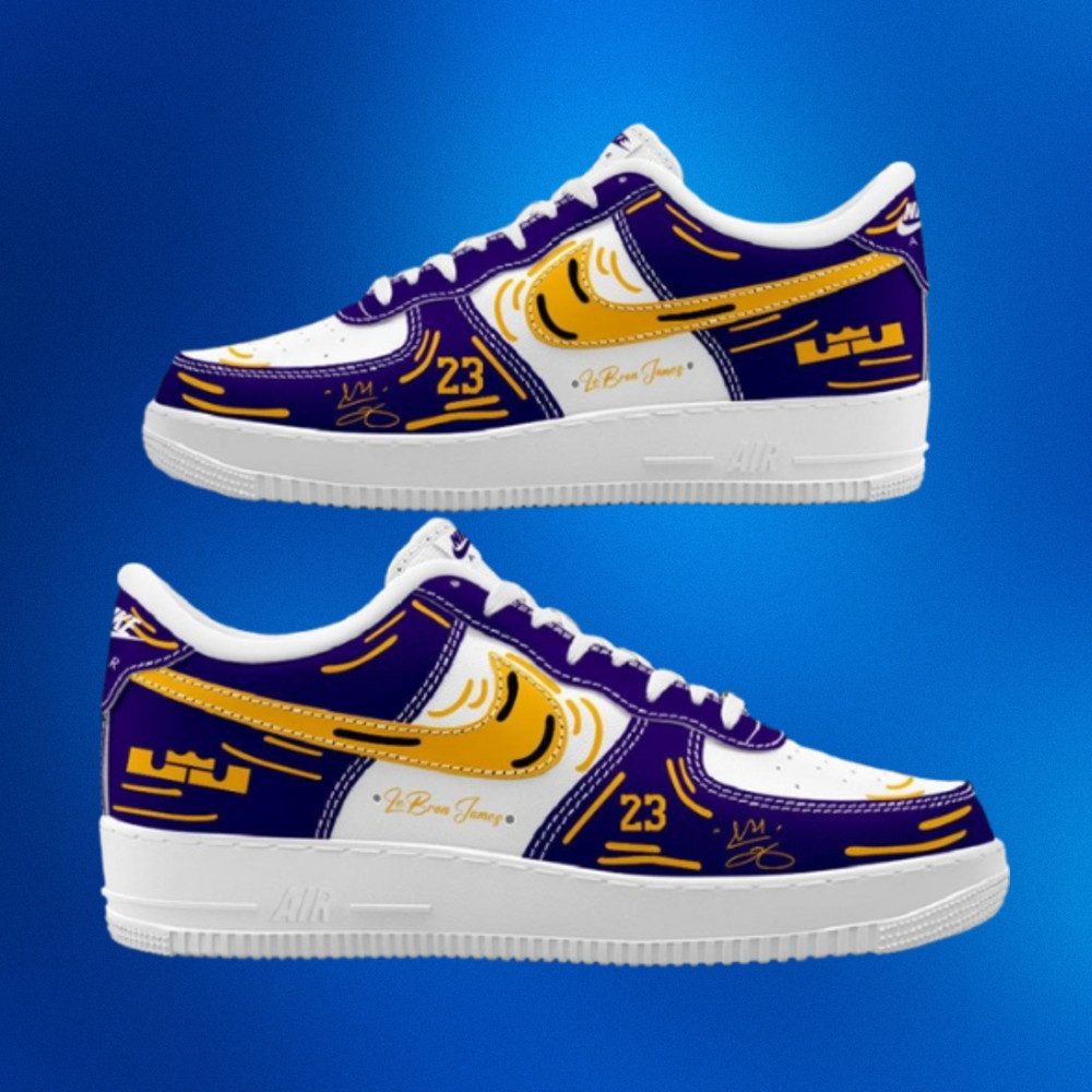 Los Angeles Lakers X Lebron James 2026 Air Force 1 Shoes Sneakers Lakers Merch Fan Gifts