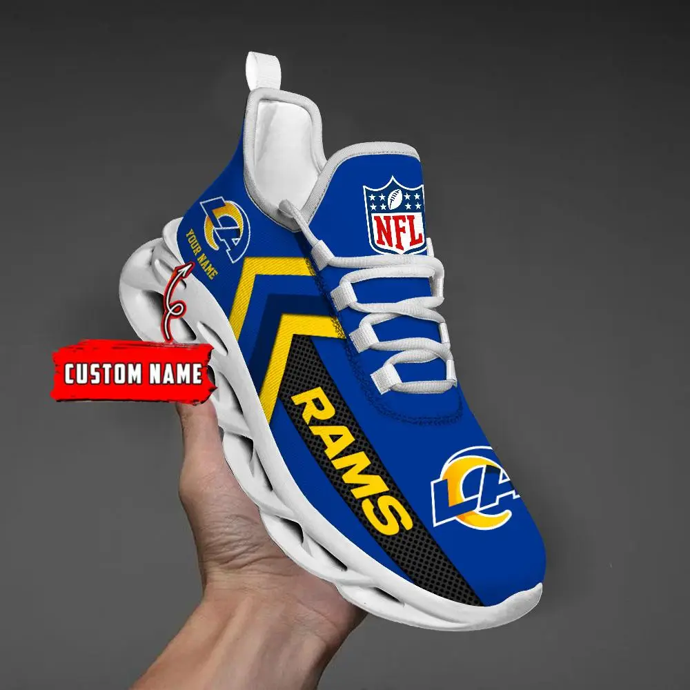 Los Angeles Rams Black Max Soul Shoes 2026 Versions Custom Name 638