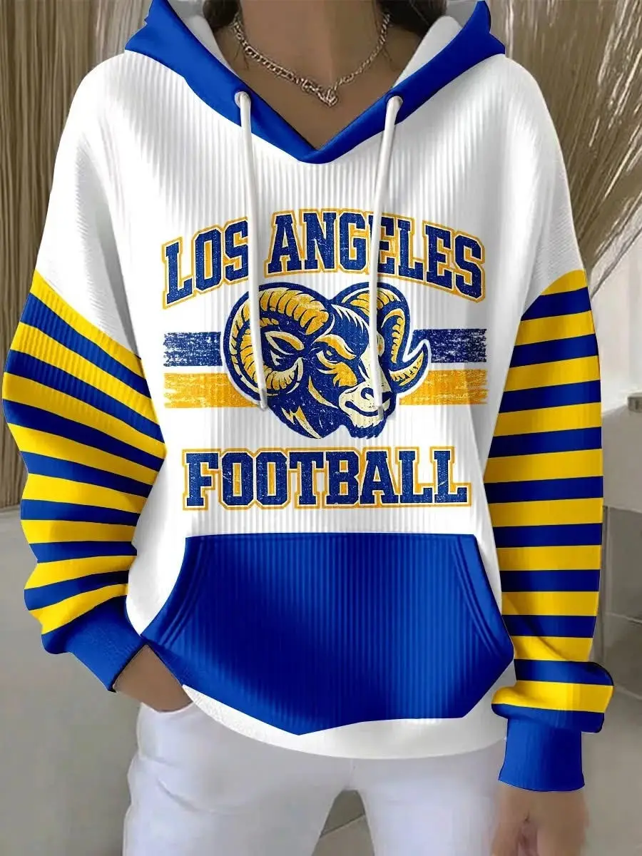 Los Angeles Rams Football Hoodie Women's Game Day Outfits LA Rams Merch Best Gifts For Fans