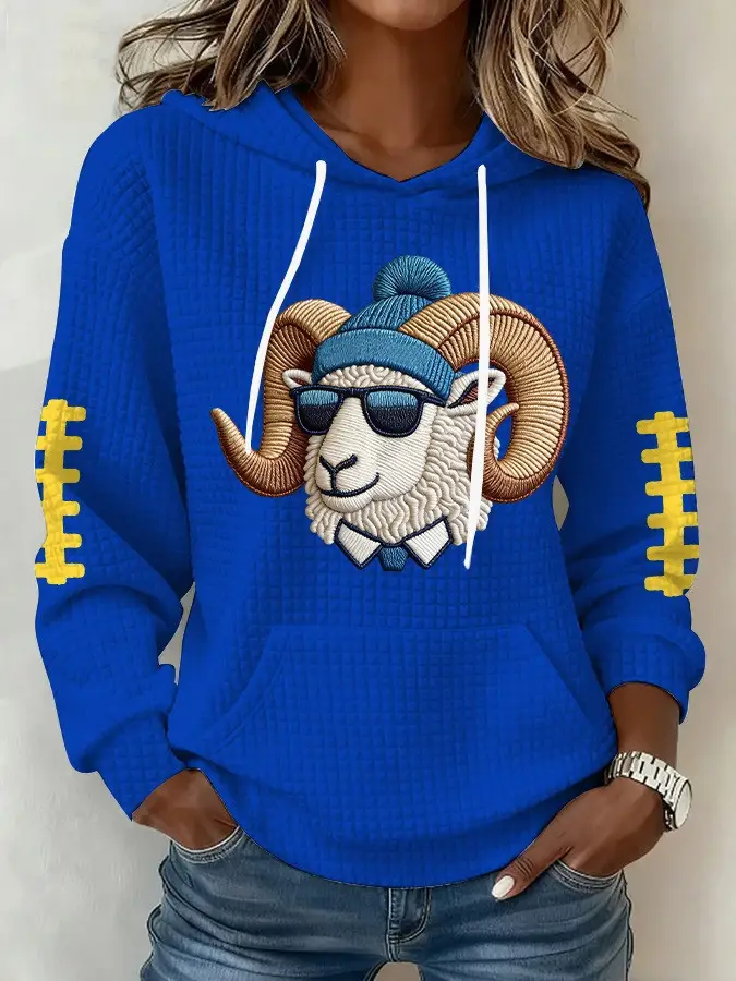 Los Angeles Rams Hoodie Gameday Womens Clothes LA Rams Merch Best Gifts For Football Fans