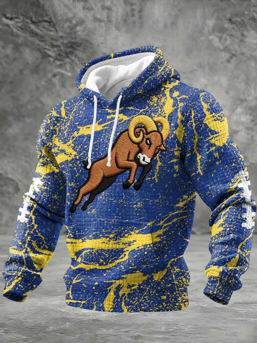 Los Angeles Rams Hoodie Men's Game Day Clothing LA Rams Merch Gifts For Football Lovers