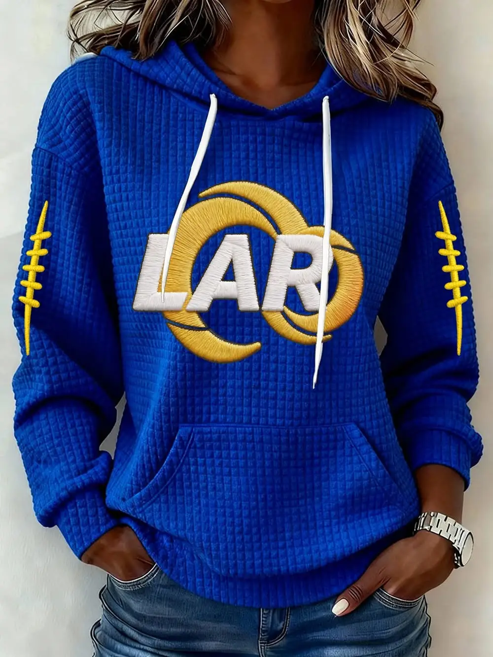 Los Angeles Rams Hoodie Women?? Game Day Apparel LA Rams Merch Best Gifts For Football Fans