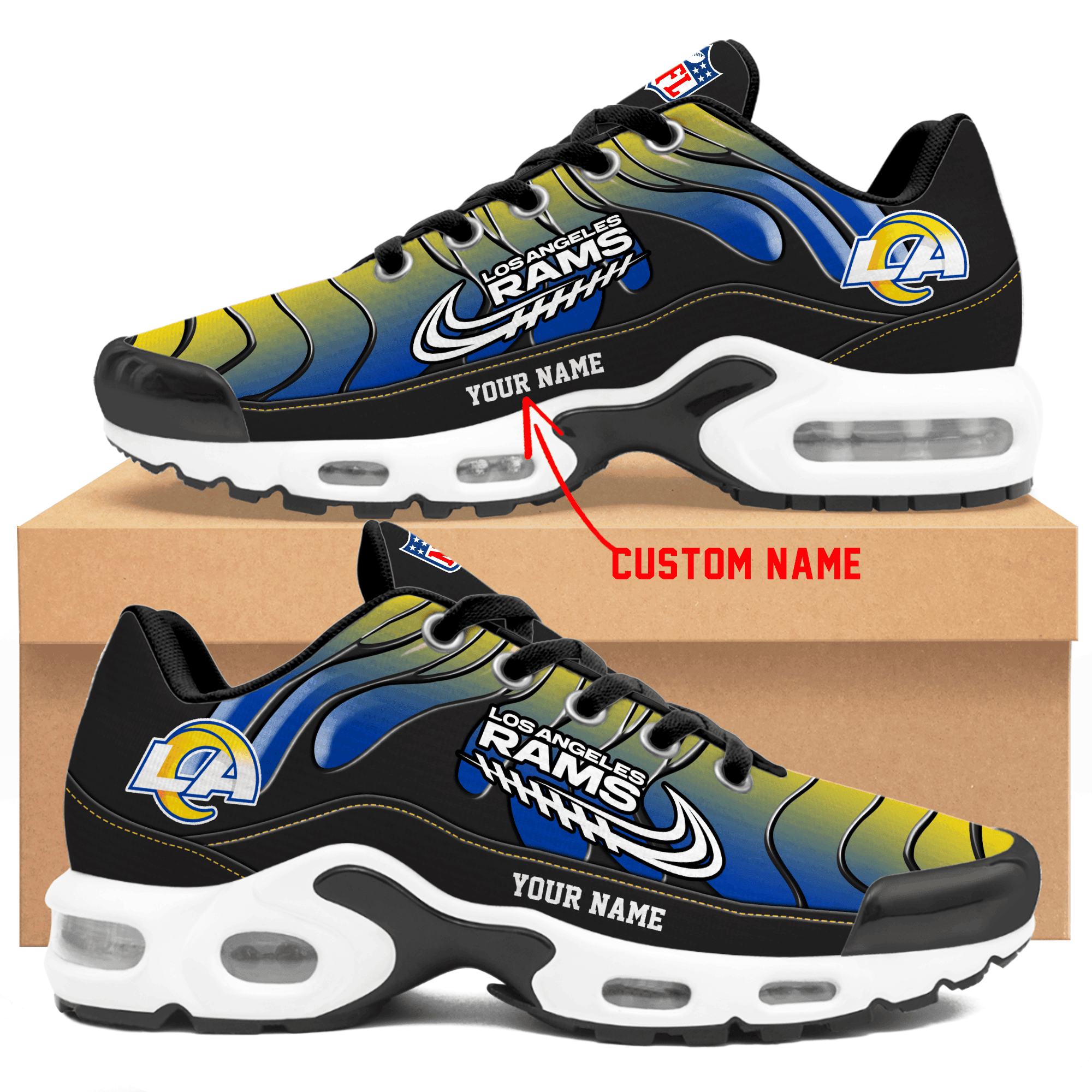 Los Angeles Rams Personalized Air Max Shoes Td Los Angeles Rams Personalized Air Max Shoes Td - Image 1