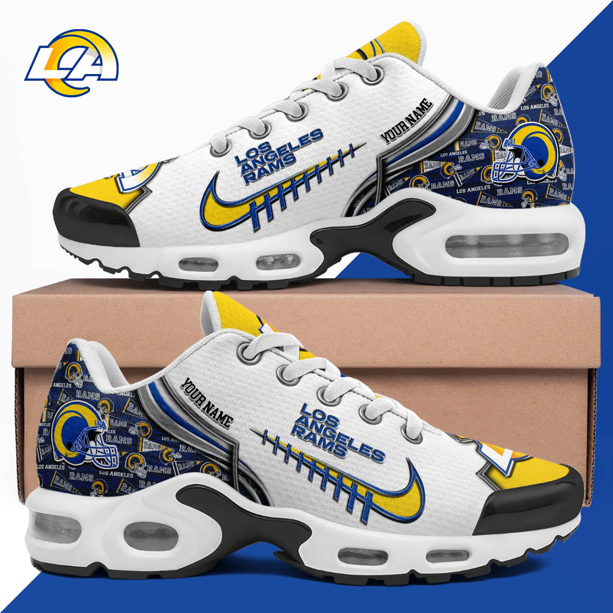 Los Angeles Rams Shoes 2025 Version Custom Your Name 642