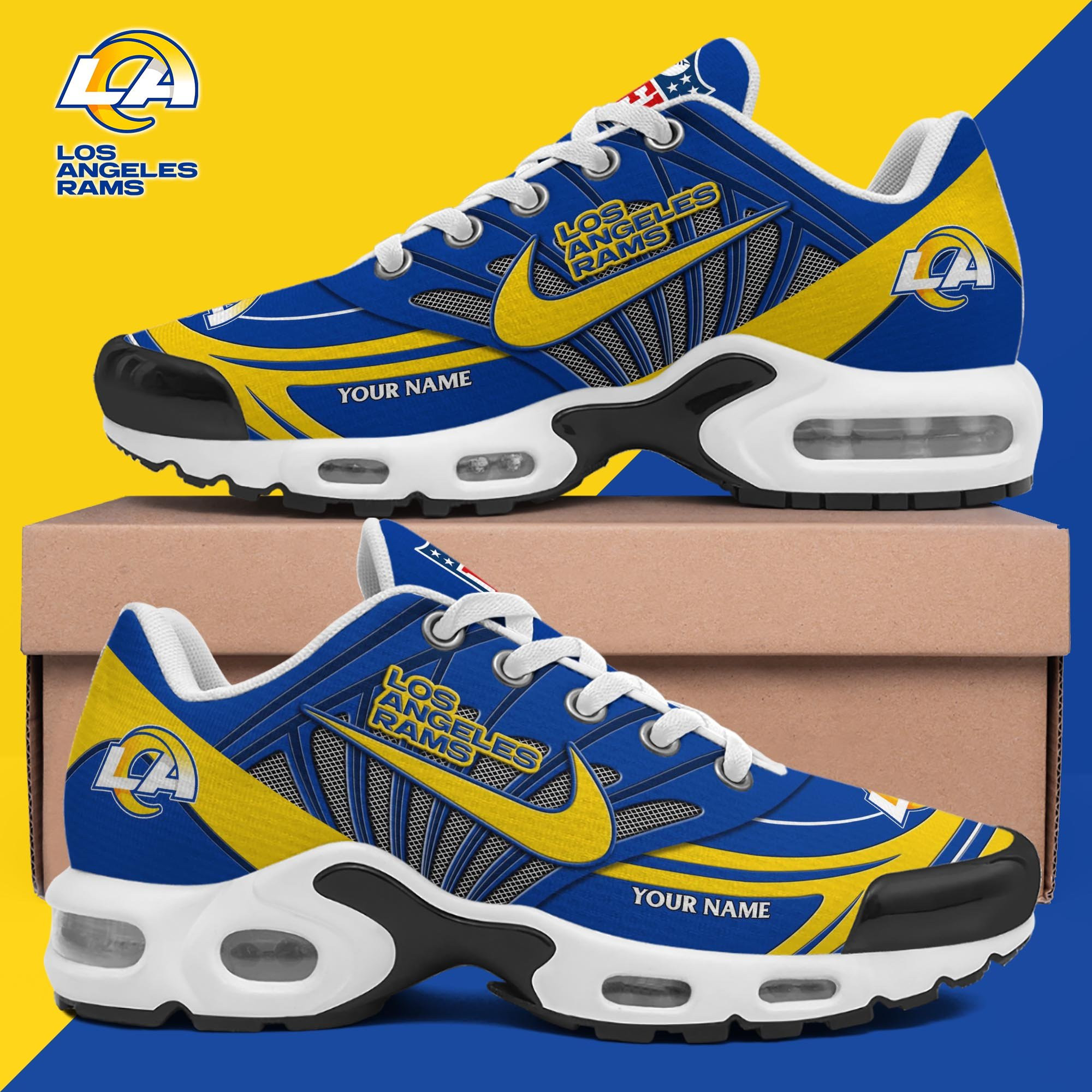 Los Angeles Rams Shoes 2025 Version Custom Your Name Los Angeles Rams Shoes 2025 Version Custom Your Name - Image 1