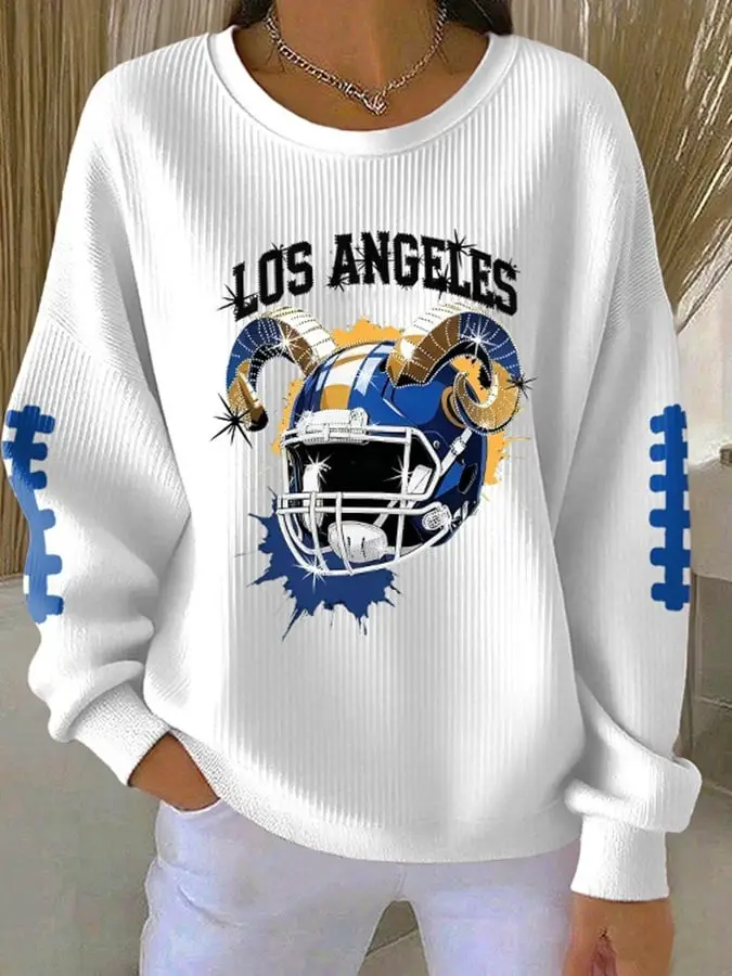 Los Angeles Rams Sweatshirt Game Day Clothing LA Rams Women's Apparel Best Football Gifts
